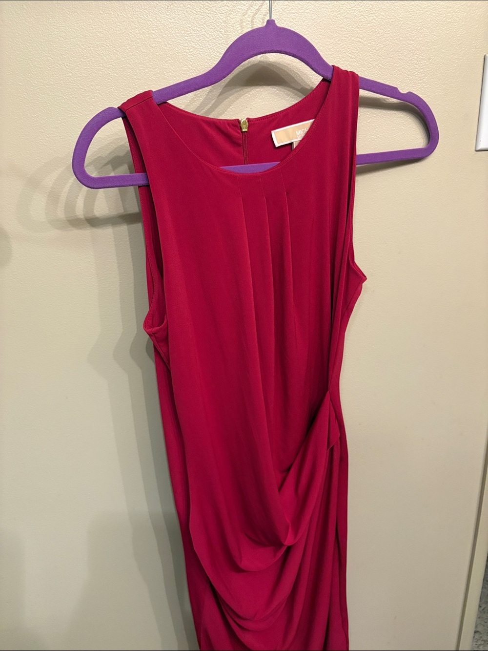 MICHAEL Michael Kors sleeveless midi dress in fuchsia
